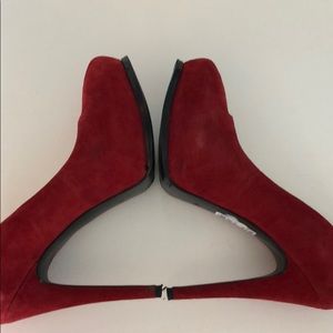 Red suede stilettos